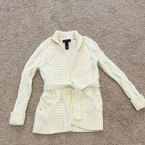 GAP Kids Cream Cable Knit Cardigan
